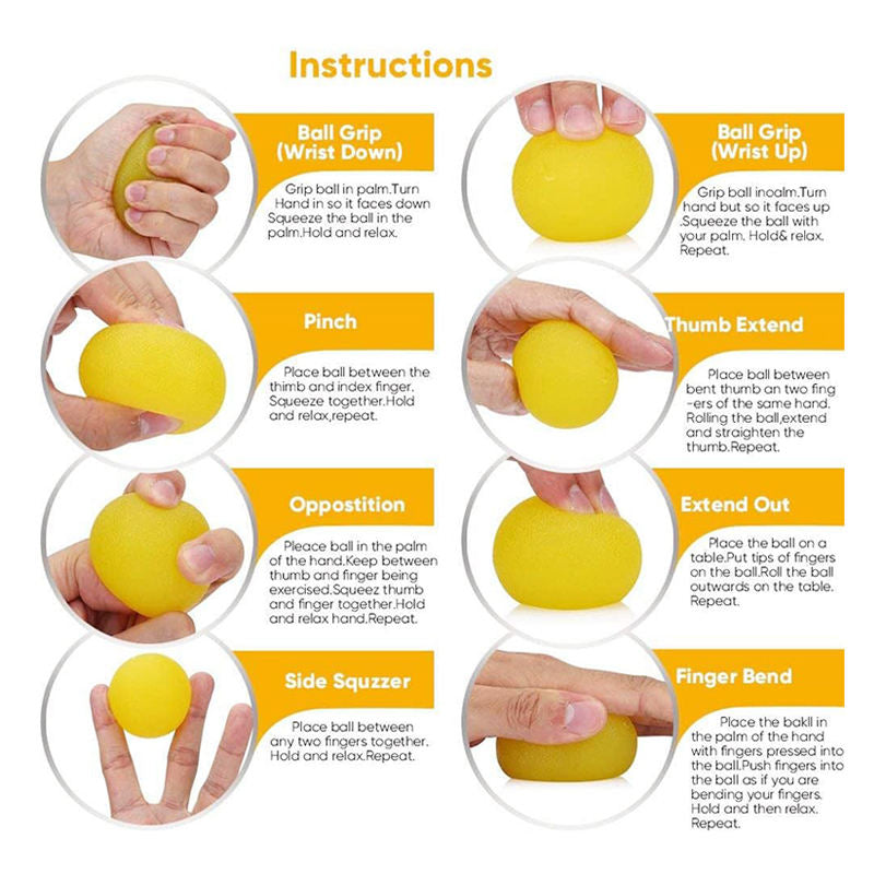 Progressive Resistance Squeeze Balls for Hand Therapy (3 pack)